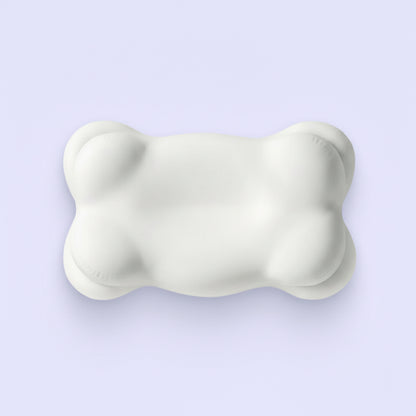 Sleep pillow with 6-zone support features on a light purple background